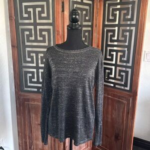 Black and silver shiny holiday top